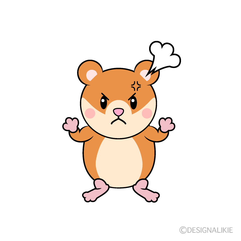 かわいい怒るハムスターイラスト