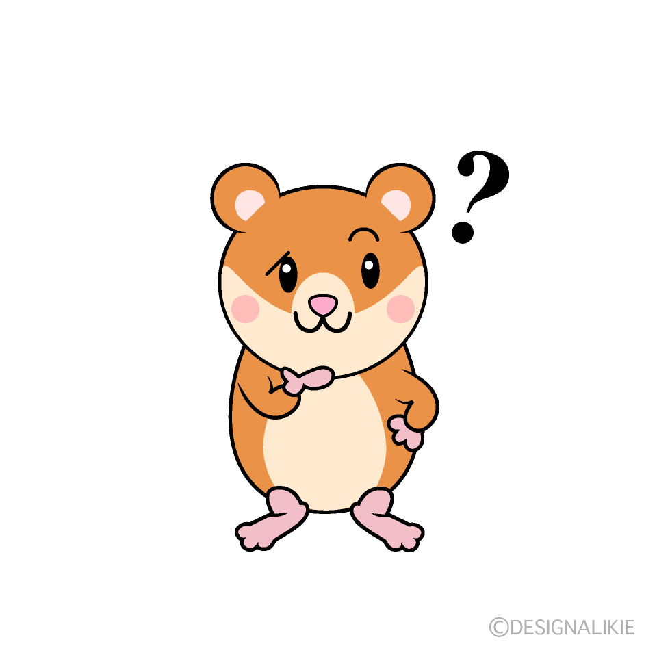 かわいい考えるハムスターイラスト