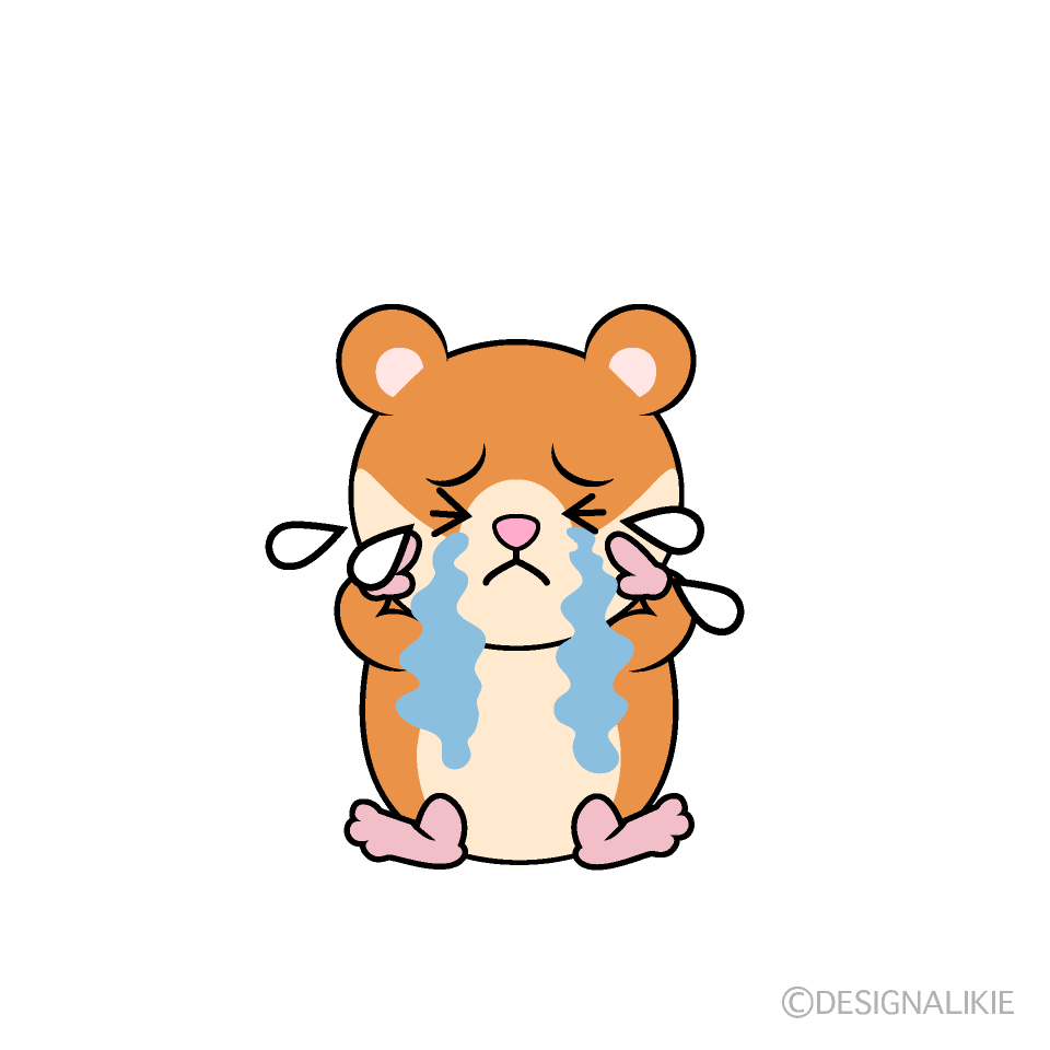 かわいい泣くハムスターイラスト