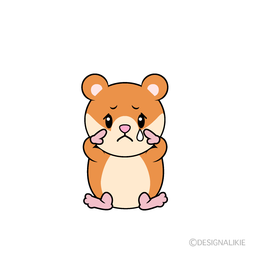 かわいい悲しいハムスターイラスト