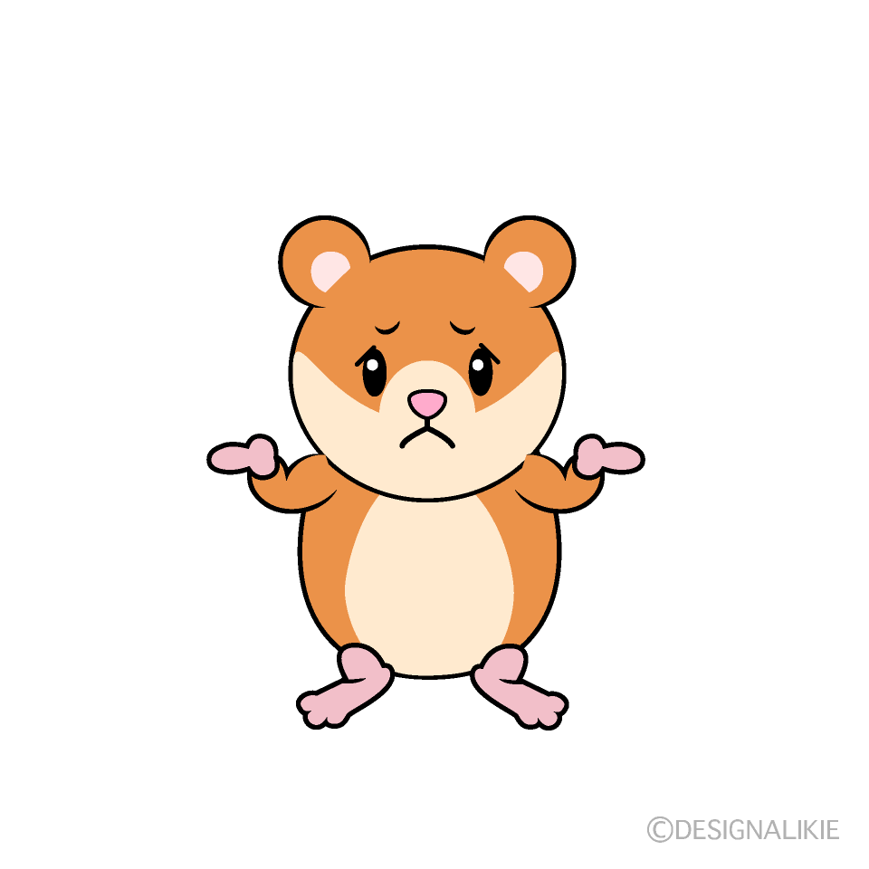 かわいい困るハムスターイラスト