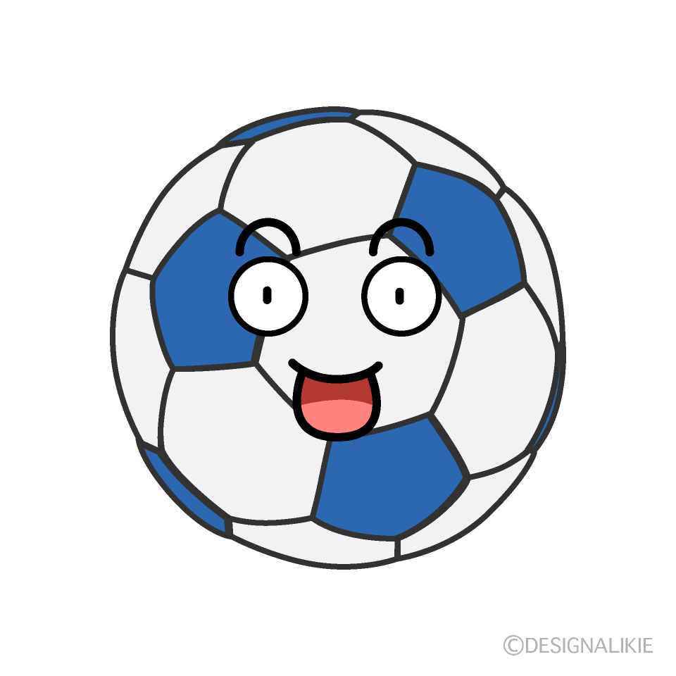 かわいい驚くサッカーボールのイラスト素材 Illustcute