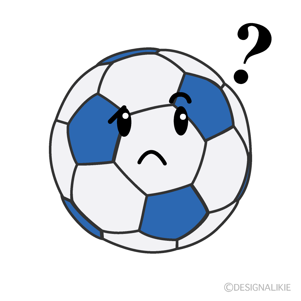かわいい悩むサッカーボールのイラスト素材 Illustcute