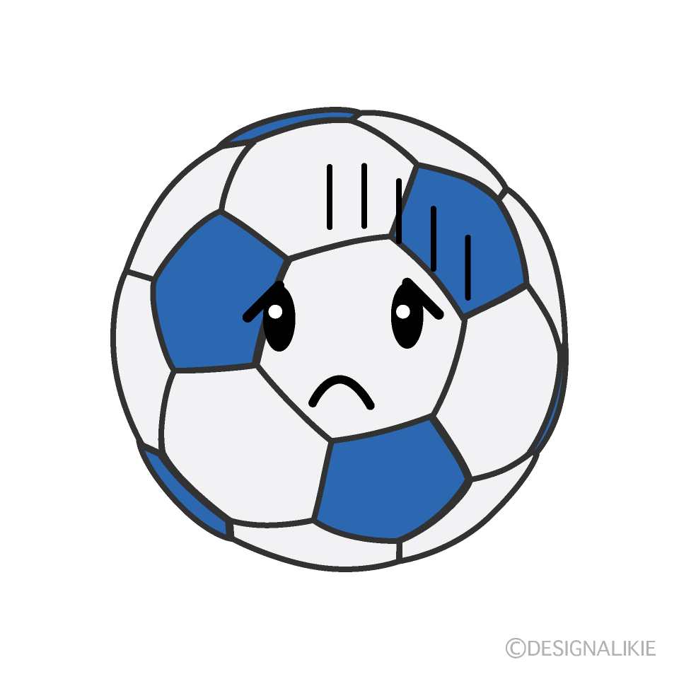 かわいい落ち込むサッカーボールのイラスト素材 Illustcute