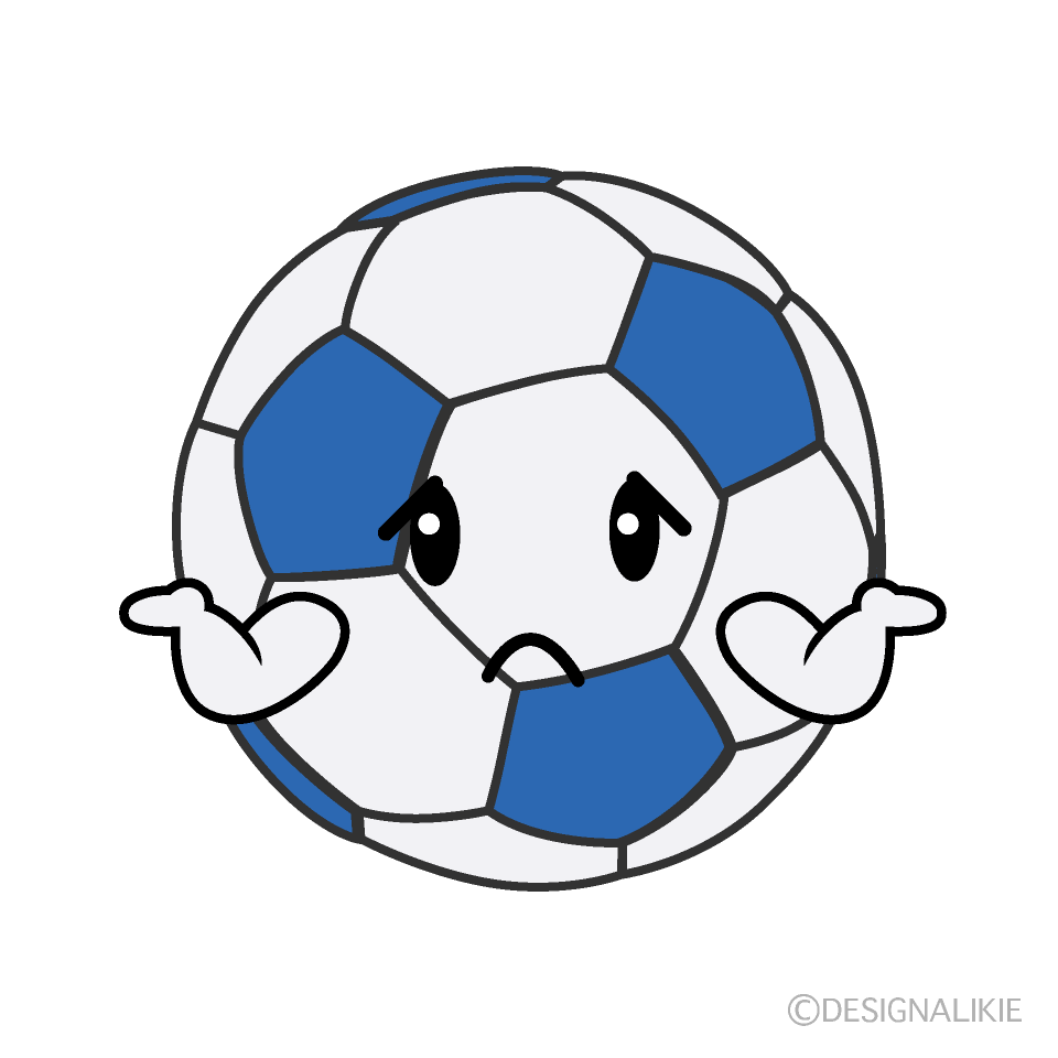 かわいい困るサッカーボールのイラスト素材 Illustcute