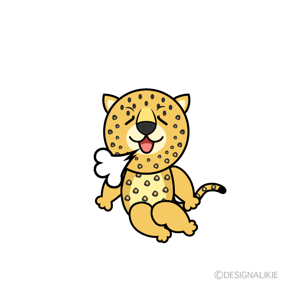 かわいいほっとするヒョウイラスト