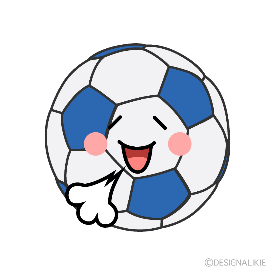 かわいいリラックスするサッカーボールのイラスト素材 Illustcute