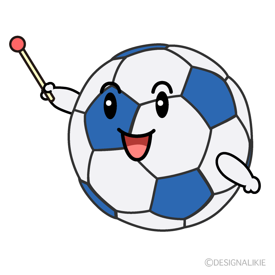 かわいい説明するサッカーボールのイラスト素材 Illustcute