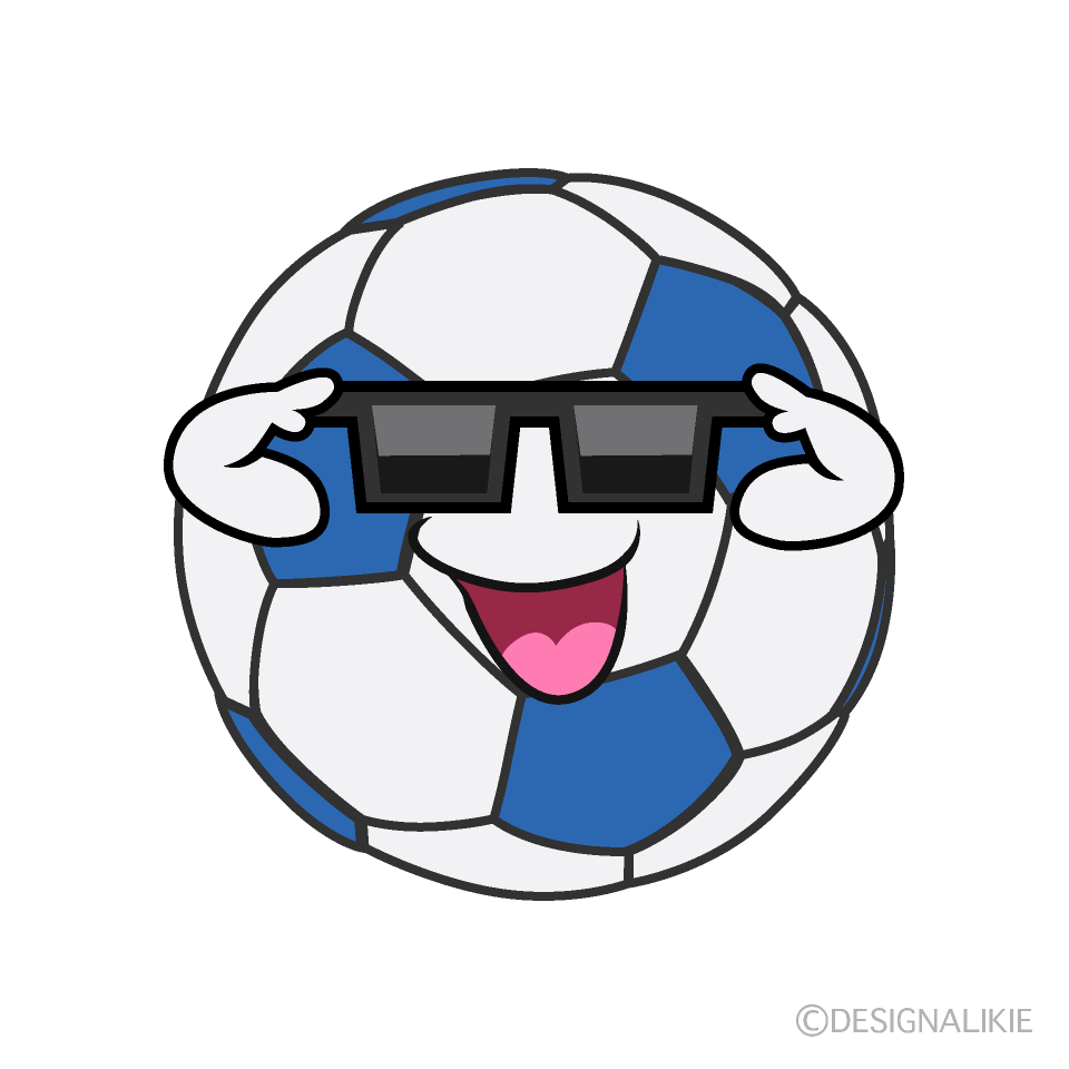 かわいいサングラスのサッカーボールイラスト