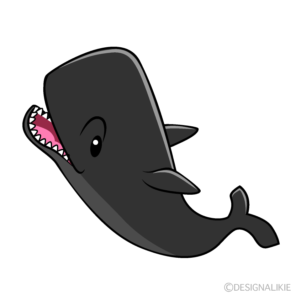 かわいい驚くマッコウクジライラスト