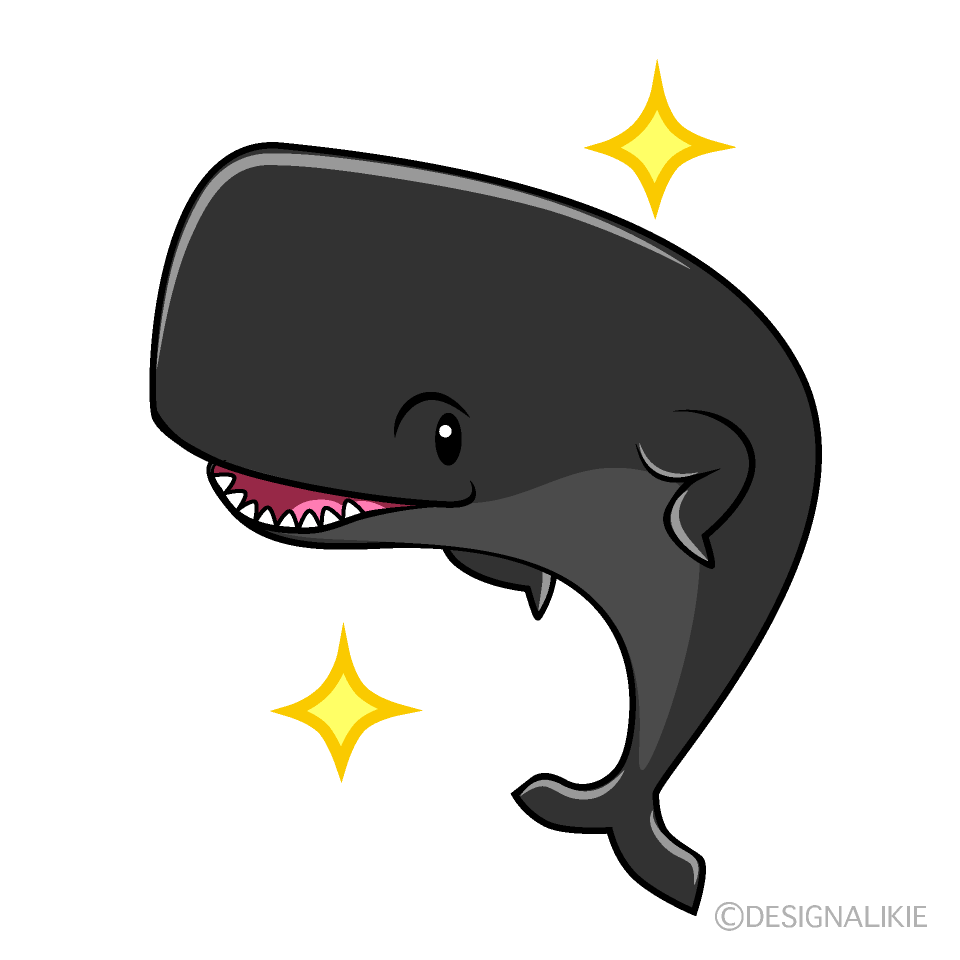 かわいいポーズするマッコウクジライラスト