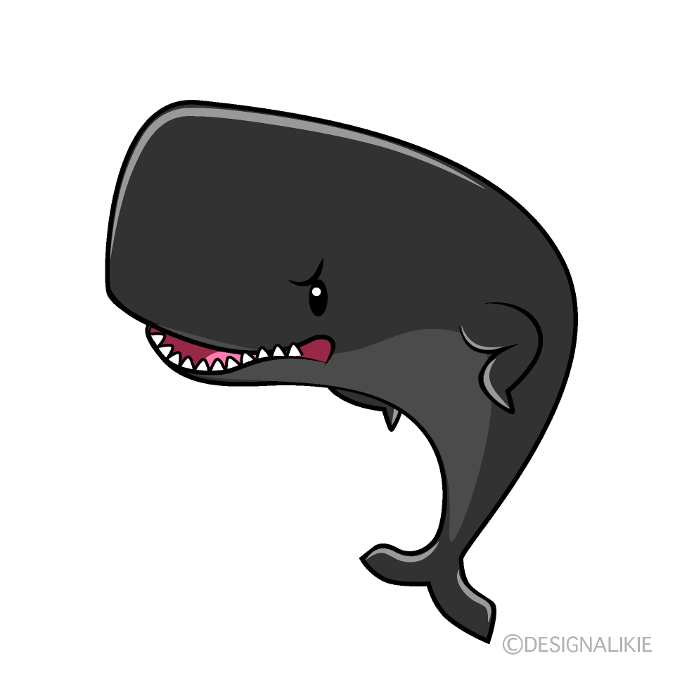 かわいい怒るマッコウクジライラスト