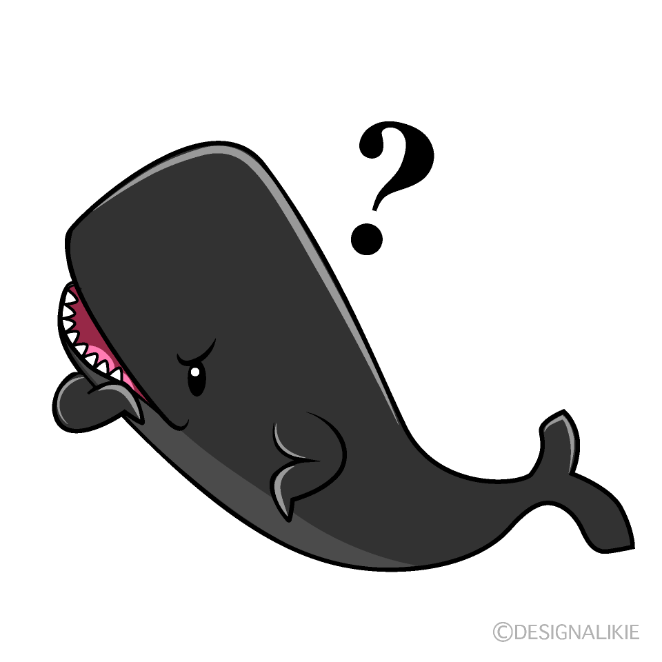 かわいい考えるマッコウクジライラスト