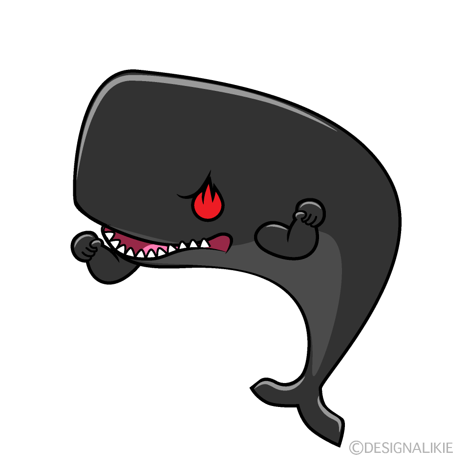 かわいい熱意のマッコウクジライラスト