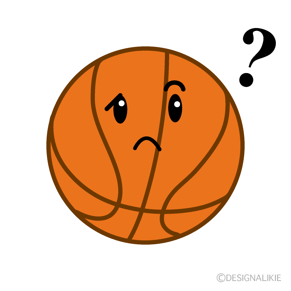 かわいい悩むバスケットボールのイラスト素材 Illustcute