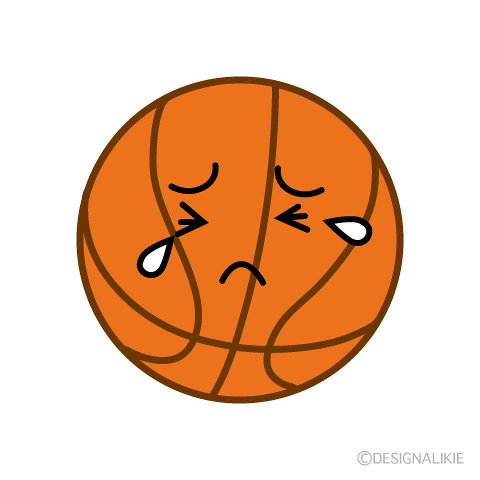 かわいい泣くバスケットボールイラスト