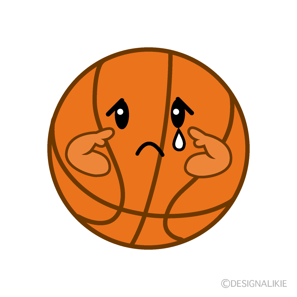 かわいい悲しいバスケットボールイラスト