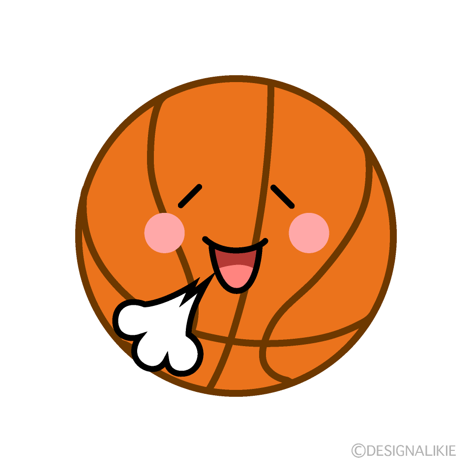 かわいいリラックスするバスケットボールのイラスト素材 Illustcute