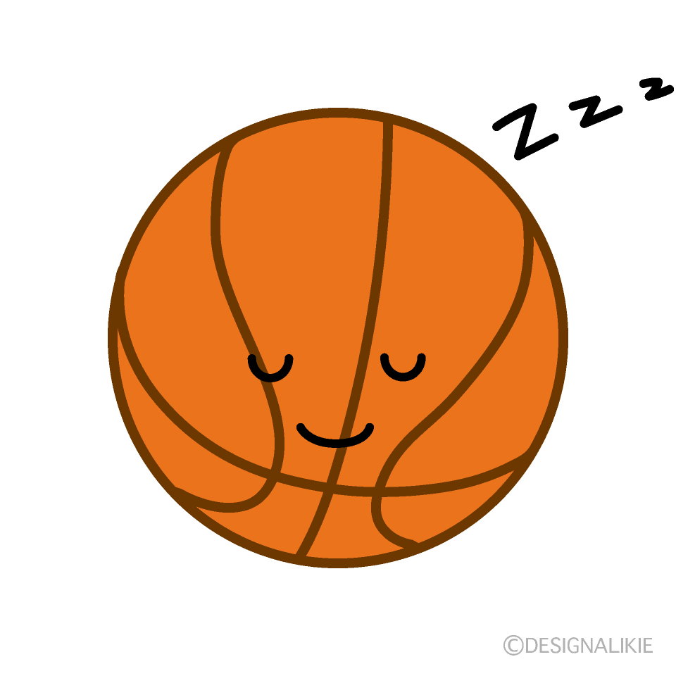かわいい寝るバスケットボールのイラスト素材 Illustcute