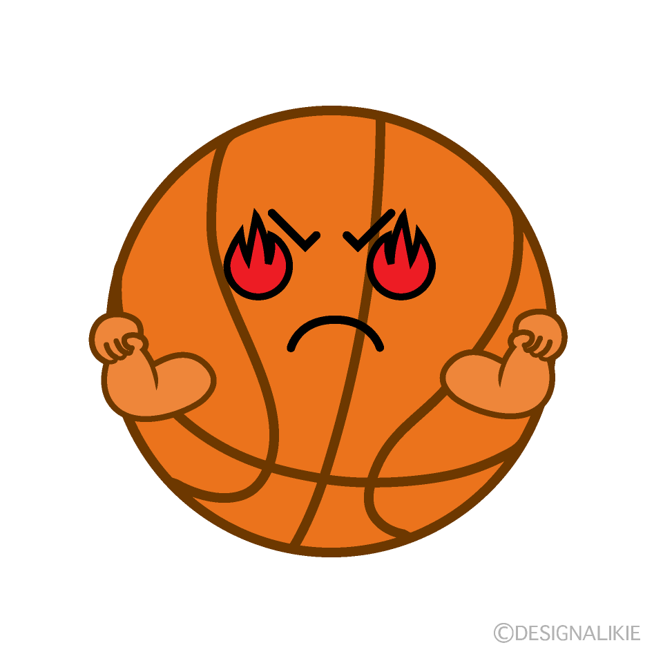 かわいい燃えるバスケットボールイラスト