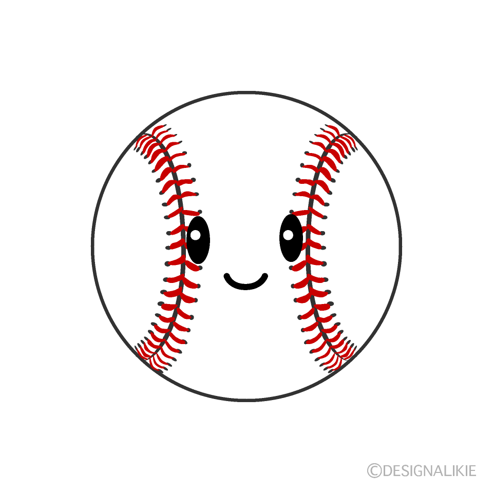 かわいい野球ボールのイラスト素材 Illustcute