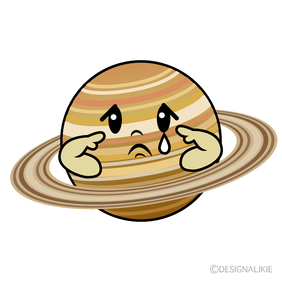 かわいい悲しい土星イラスト