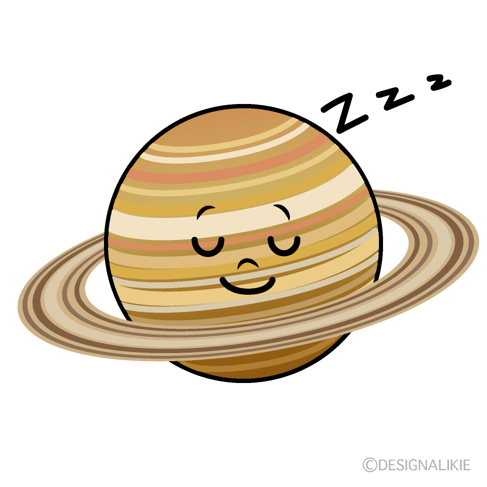 かわいい寝る土星イラスト