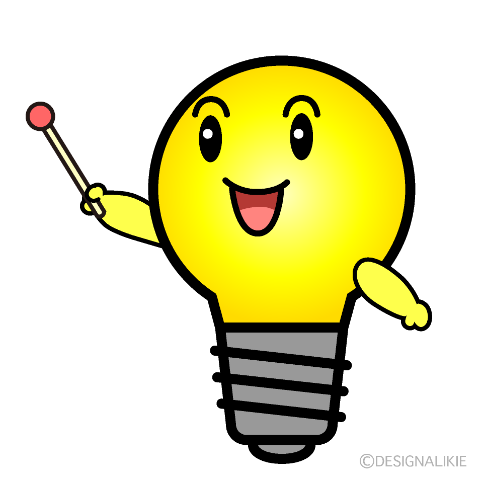 かわいい説明する電球のイラスト素材 Illustcute