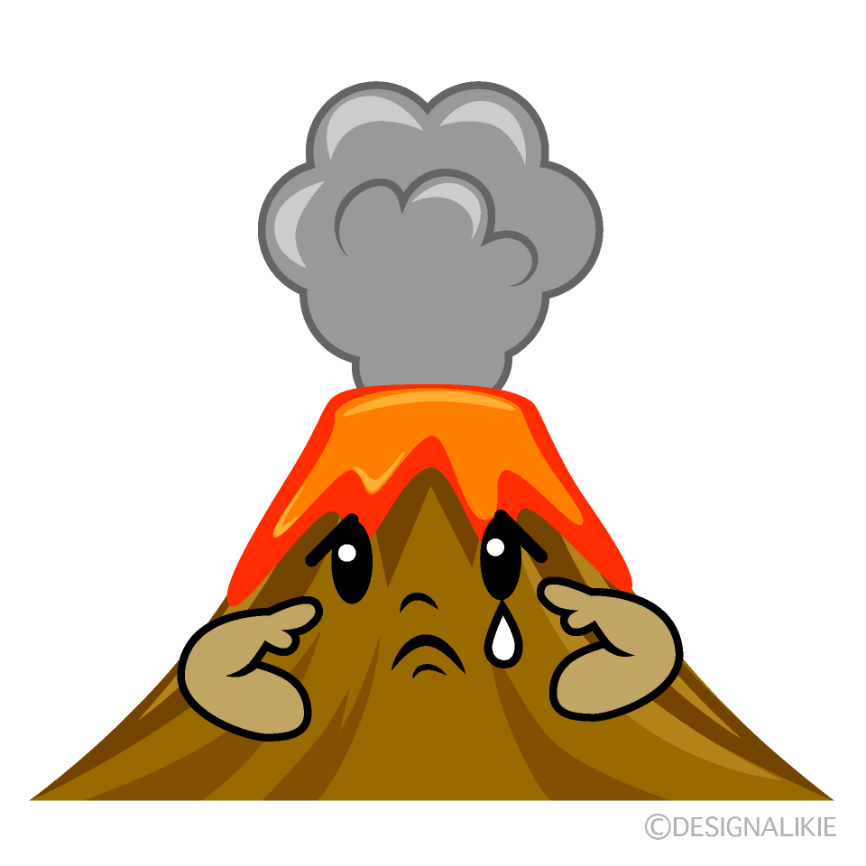 かわいい悲しい火山イラスト