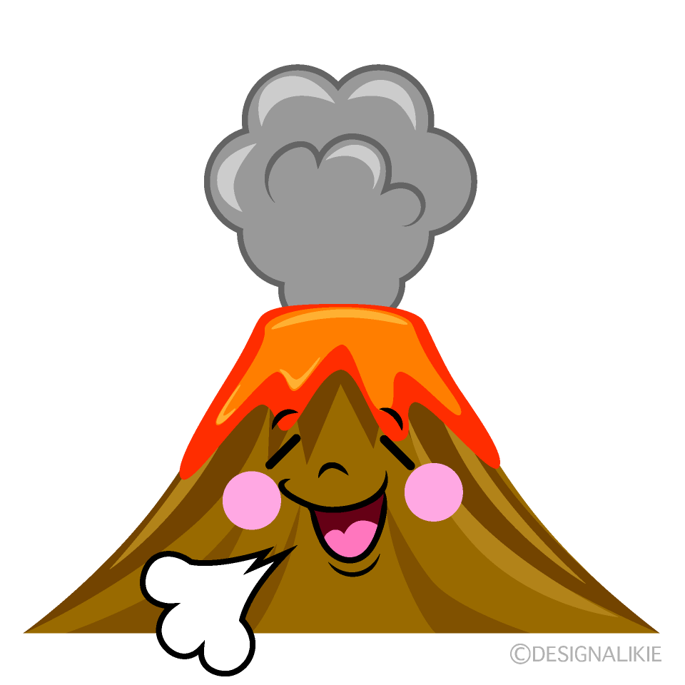 かわいいほっとする火山イラスト