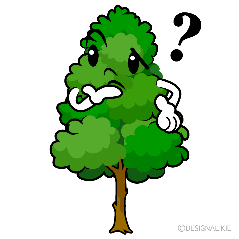 Cute Thinking Tall Tree Clipart