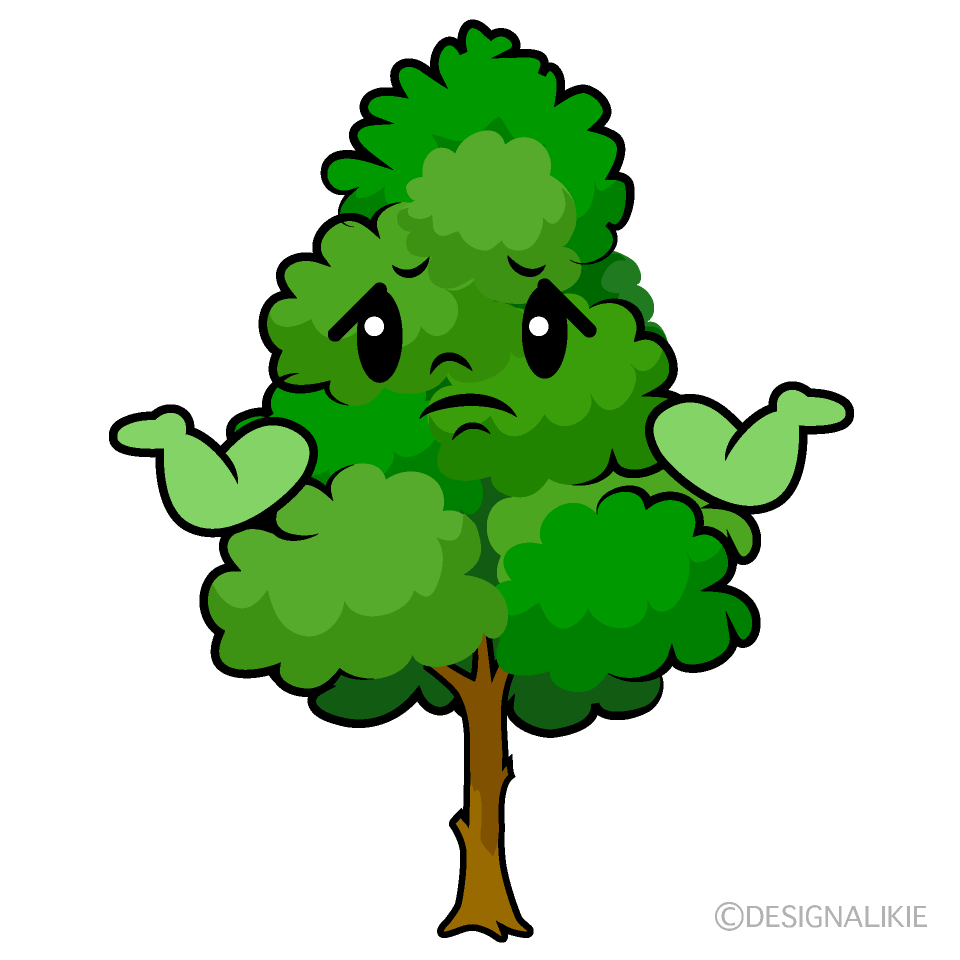 Cute Troubled Tall Tree Clipart