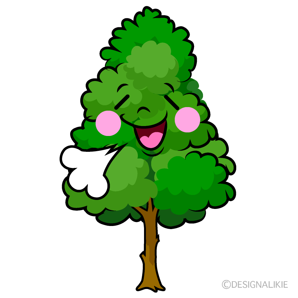 Cute Relieved Tall Tree Clipart