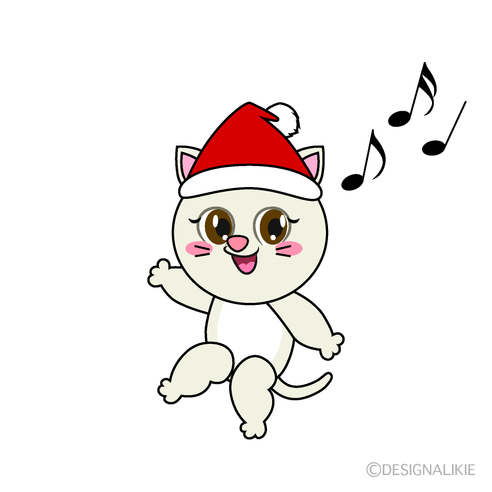 かわいいクリスマスの女の子猫のイラスト素材 Illustcute