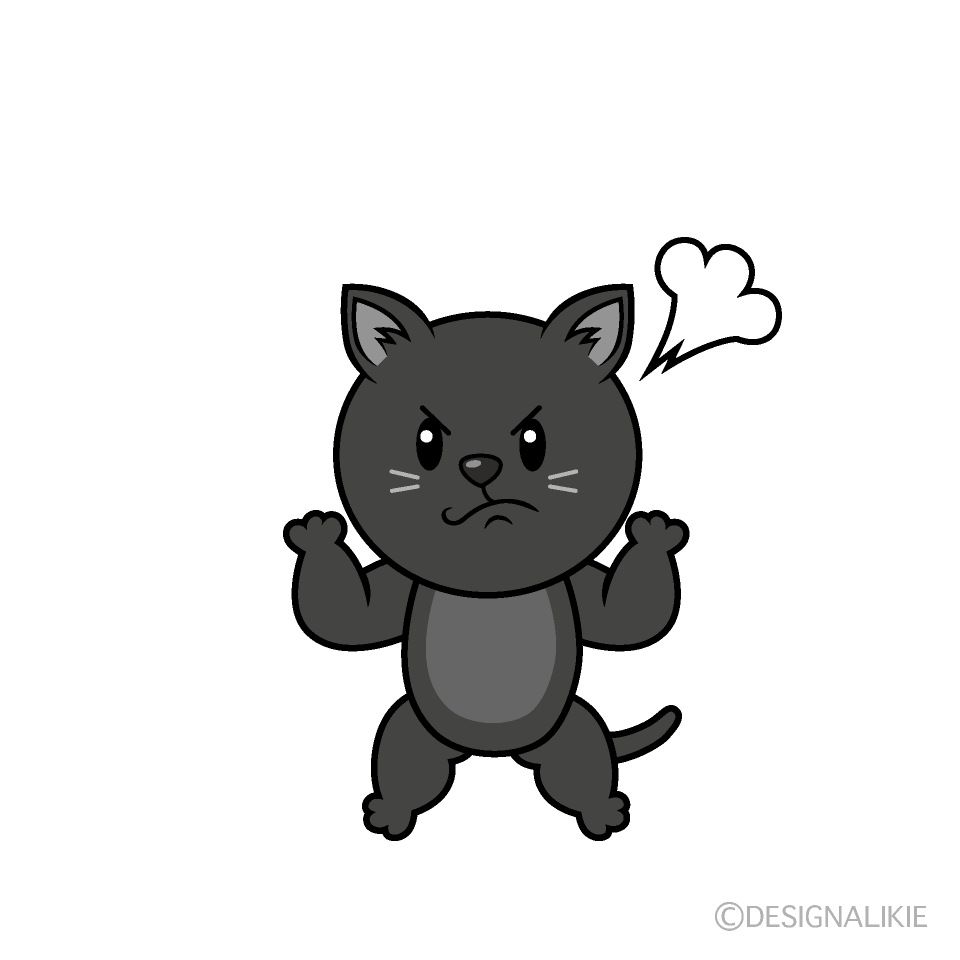 かわいい寝る黒猫イラスト