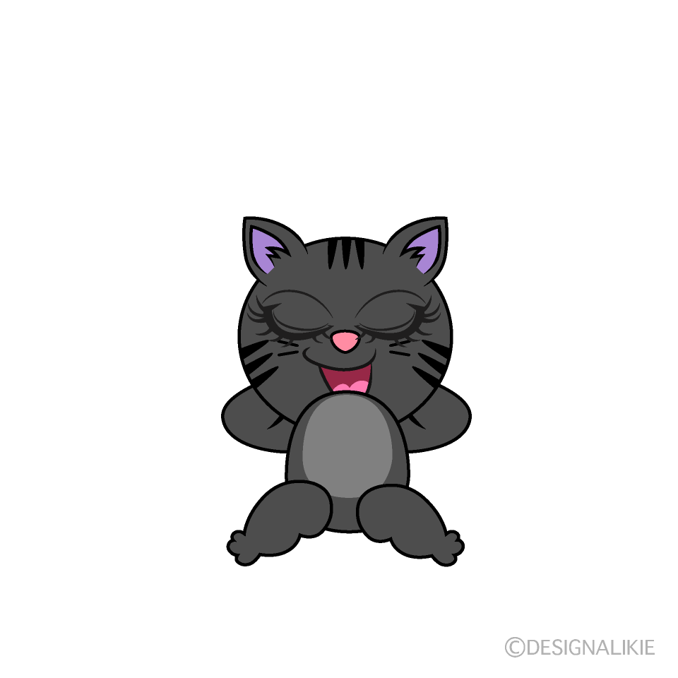 かわいいリラックスする黒猫のイラスト素材 Illustcute