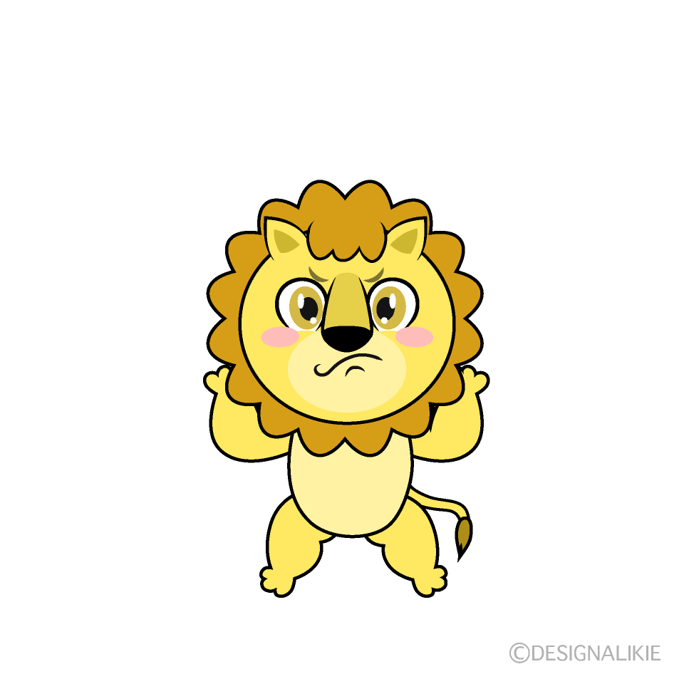 かわいい怒るライオンイラスト