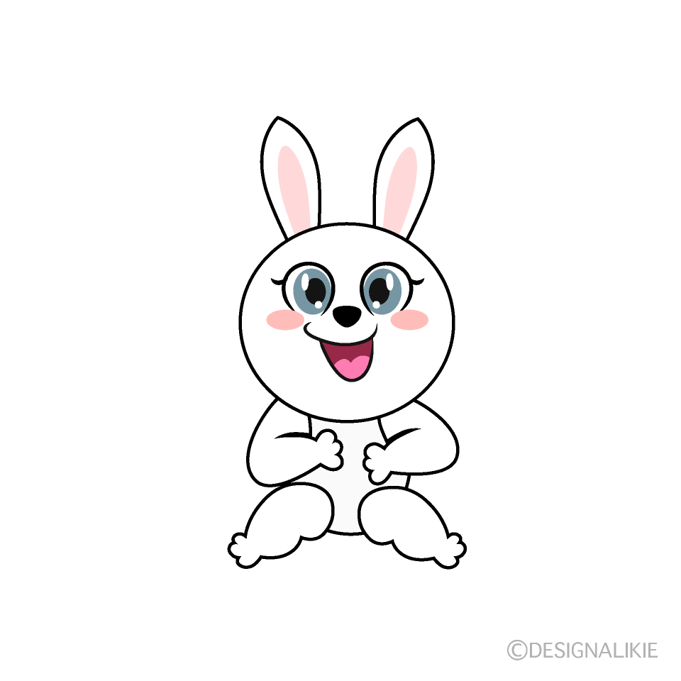 かわいい笑うウサギのイラスト素材 Illustcute