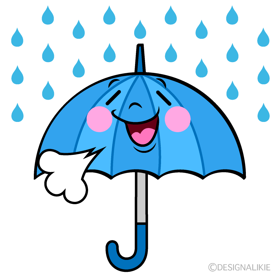 かわいいほっとする雨傘イラスト