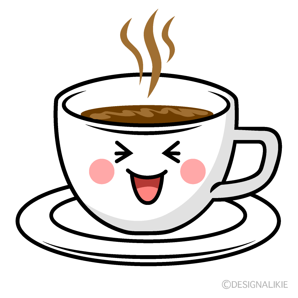 かわいい笑うコーヒーのイラスト素材 Illustcute