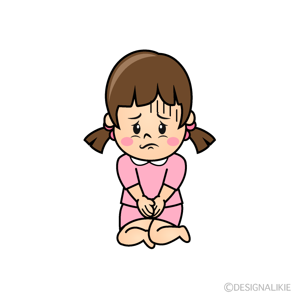 かわいいお辞儀する女児イラスト