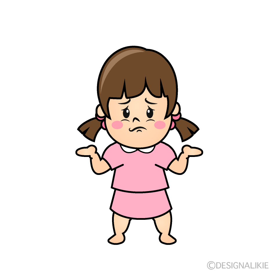 かわいい困る女児イラスト