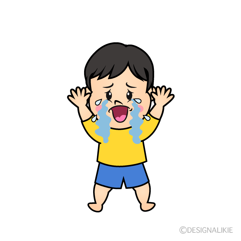 かわいい泣く男児イラスト