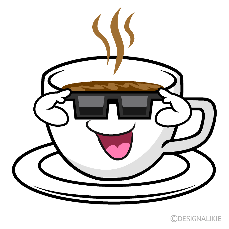 かわいいサングラスのコーヒーのイラスト素材 Illustcute