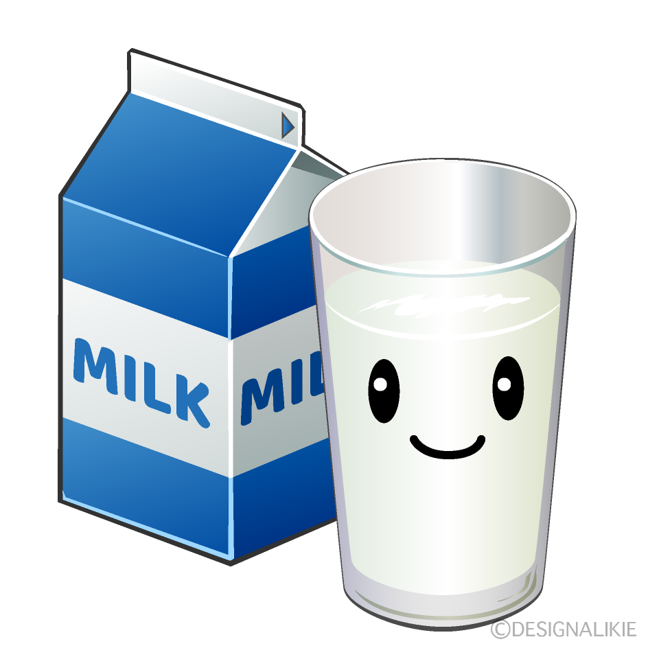 かわいい牛乳のイラスト素材 Illustcute