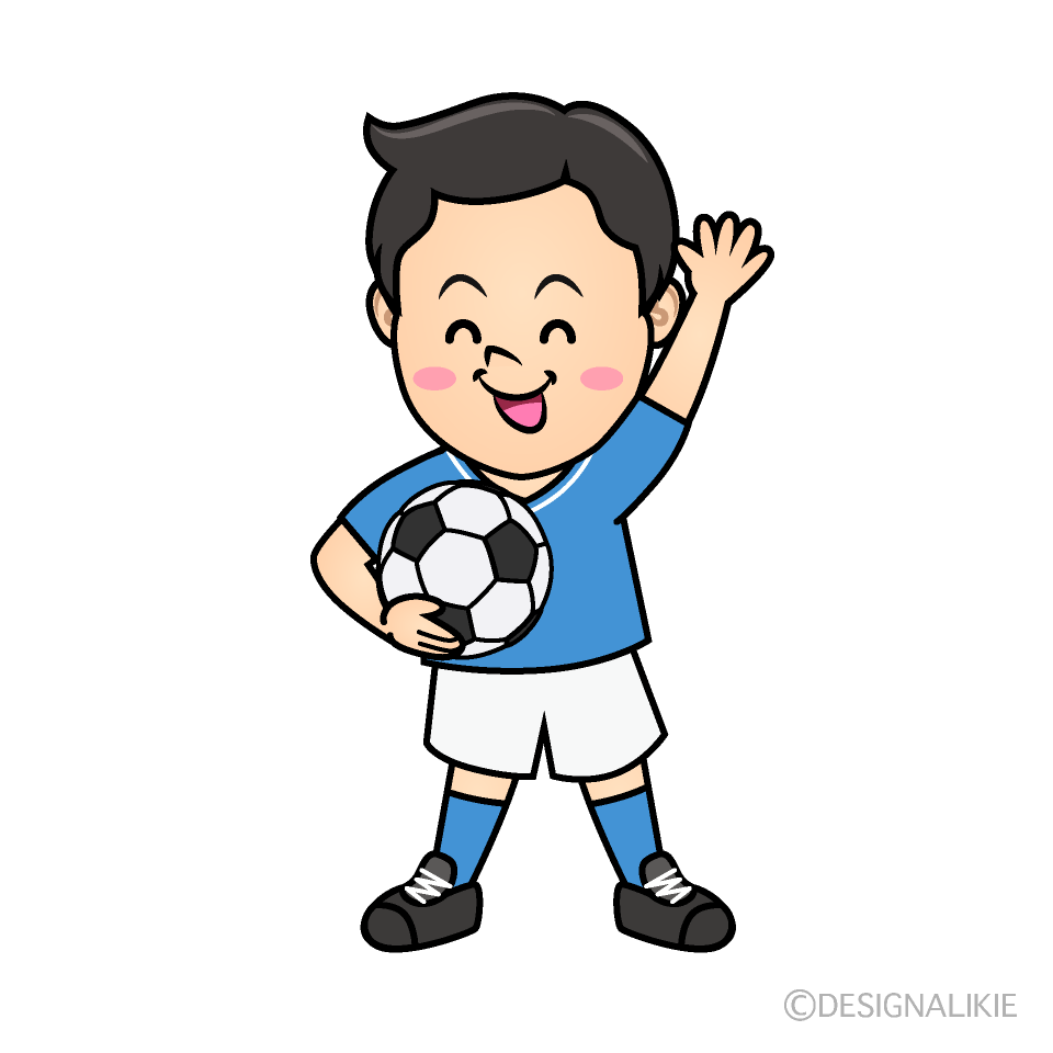 かわいい笑顔のサッカー少年イラスト