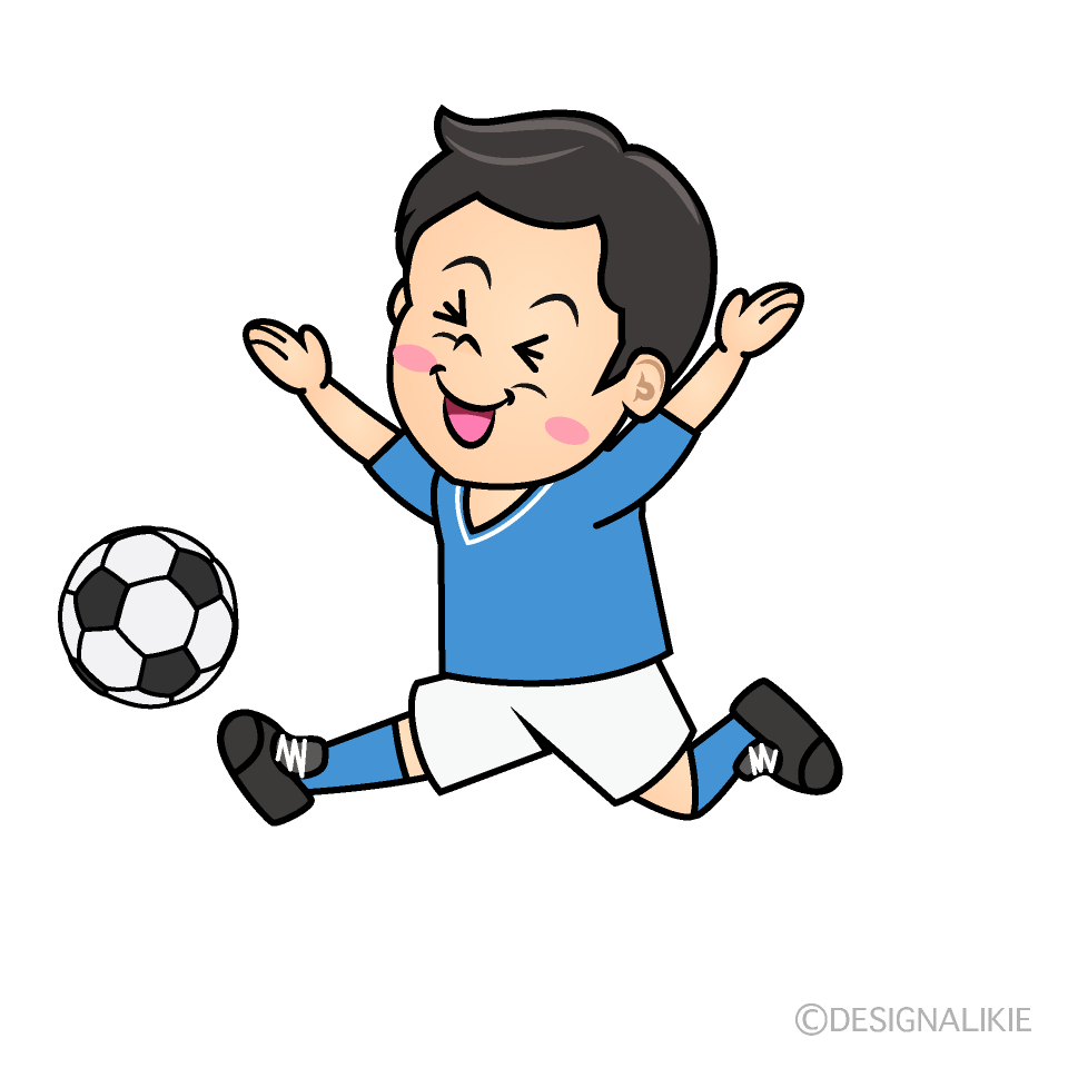 かわいい笑うサッカー少年イラスト