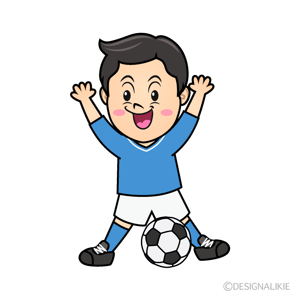 かわいい驚くサッカー少年イラスト