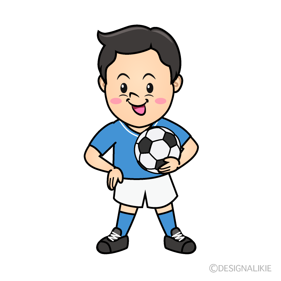 かわいいポーズするサッカー少年イラスト