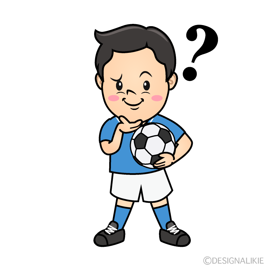 かわいい考えるサッカー少年イラスト